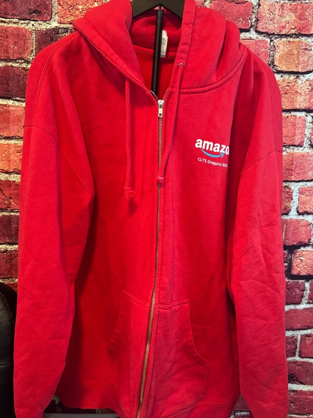 Amazon CLT3 Dragons 2023 Employee Full Zip Hooded Jacket Size 3XL